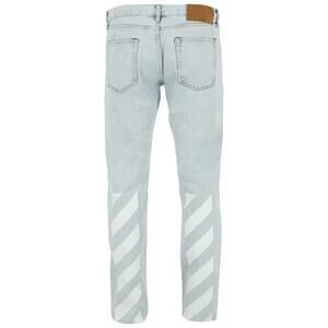 Off-White Light Wash Logo Jeans Diagonal Stripe Denim Size 26 Virgil Abloh‎ Era